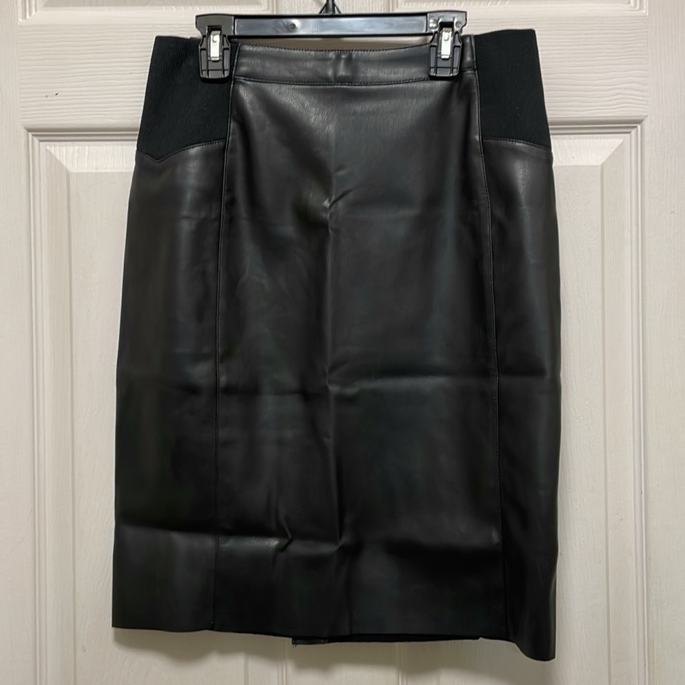 VERO MODA | Faux | Vegan | LeatherLook | MIDI |Pencil Skirt | Black | Size S